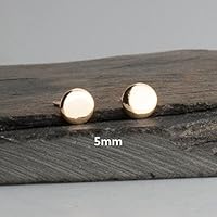 5mm Tiny Minimalist Stud Earrings Flat Disc Gold Earrings