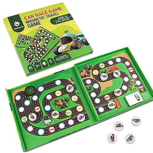 Magnetic Car Race Game for Kids 3-8 - Perfect Travel Toy for Toddlers - Fun Road Trip & Airplane Activity - Camping Game Essentials for Kid