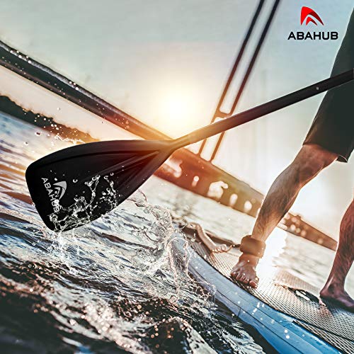Abahub SUP Paddle 3-Piece Stand Up Telescopic Paddle 173-213 cm Aluminium with PU Coating for SUP Board Surfboard Boating Canoeing Plastic Nylon Blade in Black/Blue/Green/Orange/Yellow/Turquoise
