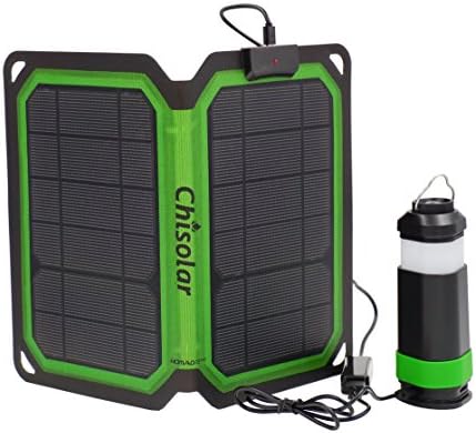 GetChance 7.5W 5V Foldable Solar Panel Charger, Portable PowerPort Solar with a Unique Camping Light for iPhones, iPods, Samsung, Android Smart Cell Phones and More 5V USB-Charged Devices (Green)