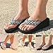 Hotkey Women Summer Slippers Rhinestones Wedges Flip Flops Casual Beach Travel Shoes Comfy Sandals Flats Flip Flop Blackthumb 3