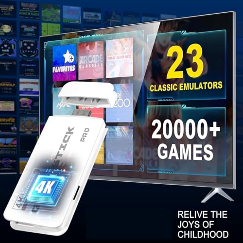 Retrogaming Console, Retro 20,000+ Classic Games Console with 2 Wireless HDMI TV Controllers Plug & Play, Retro Gaming Console for Family & Parties (64-G)
