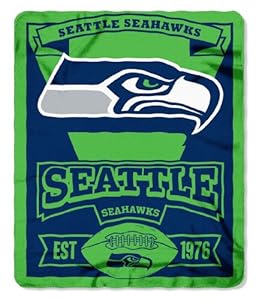 NFL Seattle Seahawks Marque Printed Fleece Throw, 50-inch by 60-inch