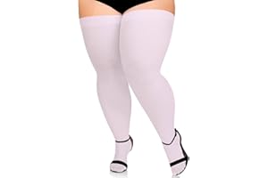 Plus Size Thigh High Stockings for Thick Thighs- Extra Long Womens Opaque Over Knee High Stockings for Wide Thigh