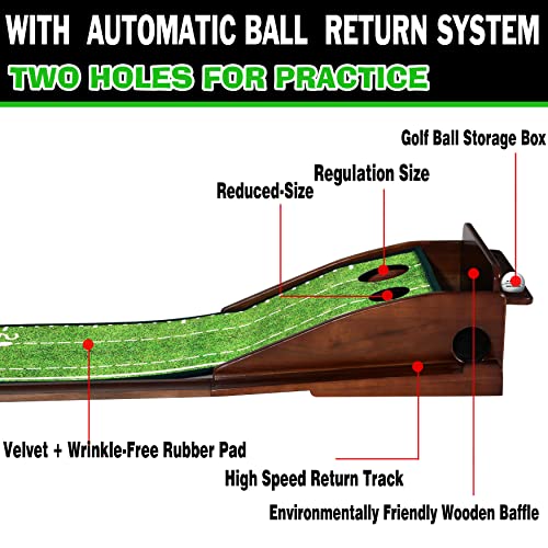 Dachenus Putting Green, Putting Matt for Indoors, Putting Mat Indoor Golf Matt Putting with Automatic Ball Return for Outdoor, Office, Living Room Practice,Best Putting Assist
