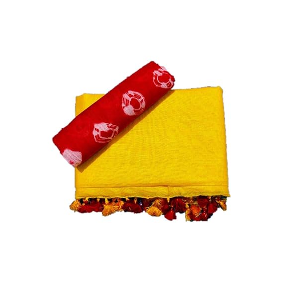 Women's Linen Viscose Saree with Blouse Piece (Grey)