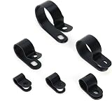 QWORK 200 Pcs Nylon P Clips Cable Management Fasteners Black 6 Sizes view 4