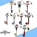 9pcs Cosplay Kingdom Hearts 2 Sora Key Sword Keychain Accessories Necklace Set