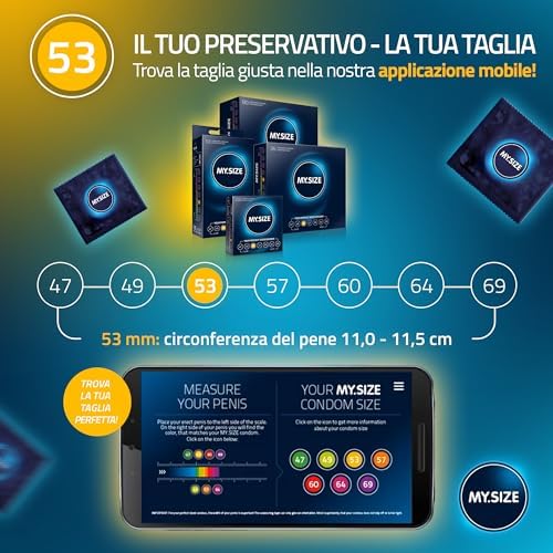 Preservativi classici misura 3 | 53 mm di larghezza | 10 pezzi confezione standard | preservativi premium extra sottili | preservativi fedeli al tatto | 0,07 mm di spessore delle pareti