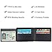 RFID Blocking Cowhide Leather Wallet for Men with 2 ID Windows(Black)