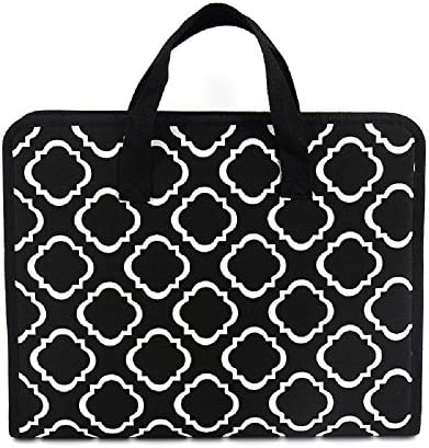 Expanding File Folder Doptou 13 Pocket The Hand-Held Accordion File Bag Portable Business File Organizer Bag (Flower)