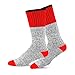 Soxnet Eco Friendly Heavy Weight Recyled Cotton Thermals Boot Socks 4 Pairs (10-13, Color Heel Top)