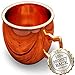 Big Recipe Cocktail Luxury Moscow Mule Copper Mug, FoodSafe Pure Solid Coffee Cup 16 oz, 100% HANDCRAFTED, Smooth Exterior, Welded Handle, Best Gift
