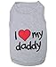 Parisian Pet Unisex Dog T-Shirt - Embroidered 'I Love My Daddy' Fathers Day Dog Tee Shirts - Breathable, Sleeveless Pet Clothes - Dog Shirt for Large Dogs - L