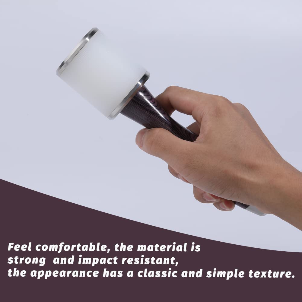 DIUDUS Leather Hammer Craft Leather Carving Nylon Hammer Leather Mallet Stamping Tool Leather Maul Comfortable Wooden Handle DIY Leather Work Hammer for Handmade Project (Purple/Water-Rippled)