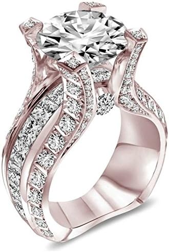 Aunyamanee Jewelry Fashion Women 18K Rose Gold Filled White Topaz Wedding Anniversary Ring S z6-10 (7)