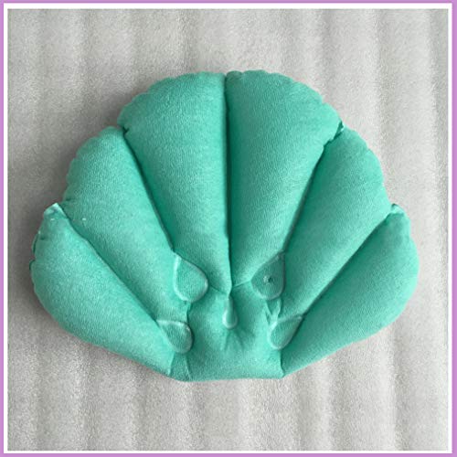 Yunzee Super Soft Inflatable Terry Cloth Bath Pillow,Inflatable – Non Slip with 2 Suction Cups – Neck & Shoulder Support – Waterproof - 16.1411.42inch,Green - Thumbnail 6