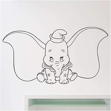 Adhesivo De Pared Dumbo Dibujos Animados Animal De Oreja Grande Vinilo Adhesivo Dormitorio Infantil 42x77 Cm Amazon Es Bricolaje Y Herramientas