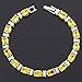 RIZILIA Oval Cut Simulated Yellow Citrine and White Cubic Zirconia 18K White Gold Plated Tennis Bracelet, 7