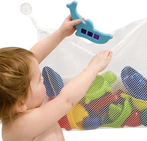 Joanna Reid - Bath Tub Toys Organizer - Baby Bath Tub Collection โ Great Space Saver - Large Storage Net Bag With 2 Strong Suction Hooks