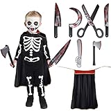 7 PCs Halloween Party Decorations Bloody Weapons, 10 Inch to 16 Inch Fake Weapons for Halloween Party Favors, Dress Up Accessories, Haunted Houses