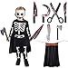 7 PCs Horror Party Decoration Bloody Weapons, Fake Weapons Dress Up Accessories For Haunted Houses Sickle, Axe, Saw, Scissors, Bloody Knives and Kids Halloween Cape