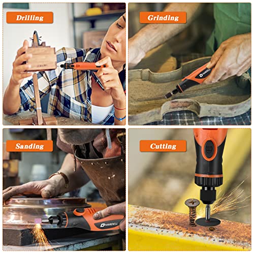 HARDELL 3.7V Cordless Rotary Tool, Mini Rotary Tool With 66pcs