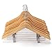 JS HOME Solid Wooden Suit Hangers Natural Finish with Anti-rust Pant Clips, 10 Pack