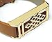 BSI Brown Leather Replacement Bracelet with New Unique Design Rose Gold Metal Housing for Fitbit Flex Smart Band