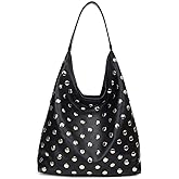 Geelyda Tote Bag for Women Studded Hobo Bag Soft Vegan Leather Shoulder Handbag Large Slouchy Purses