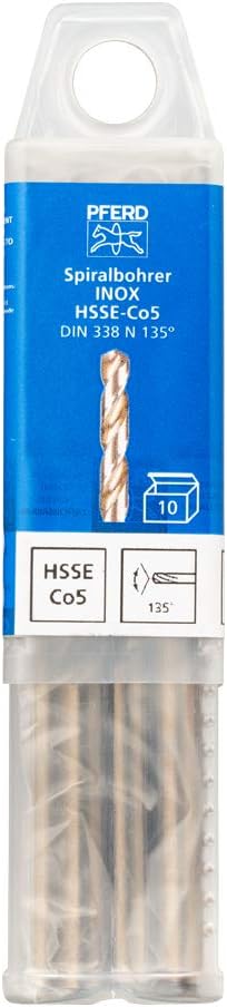 PFERD Spiral Drill Bit INOX, Pack of 10, Diameter 7 mm, HSS-E Co5 N, DIN 338, 135°, 25203572 - for Tough and Hard Materials - Image 3
