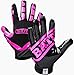 Battle Sports Ultra-Stick Wide Receiver Football Gloves - Adult & Youth Football Gloves - Adult Large, Pink/Black