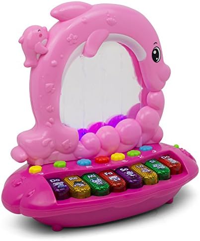 Educational Water Musical Baby Piano Organ Instrument Keyboard - Pink - Lights and Rhythm- Melodies - Animal Sounds