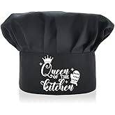 AGMDESIGN Funny Chef Hat, Queen of The Kitchen, Funny Chef Wear, Adjustable Kitchen Cooking Hat for Men & Women Black, Perfect for Birthday/Christmas/Thanksgiving