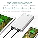 Power Bank Portable Charger 20000mah High Capacity Battery Pack Dual Micro 2A Faster Inputs Compatible LED Flashlight Smart Devices Android Phone and Other Cellphones White (2 Micro Cables Include)