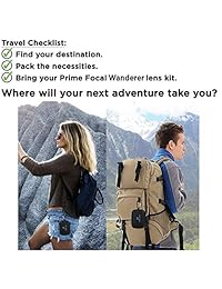 Prime Focal Wanderer   Kit de lentes de cámara para teléfonos inteligentes 6 en 1 para iPhone X, XS, XS Max, Galaxy   Note, Huawei y la mayoría de los dispositivos para teléfonos inteligentes, con TELEPHOTO, Gran Angular, FISHEYE, CPL, Macro y lente Star