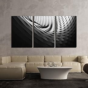 3 Piece Canvas Wall Art - Geometric Pattern - Modern Home Art Stretched and Framed Ready to Hang - 16"x24"x3 Panels