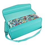 Caliart Marker Case Lipstick Case 120 Slots Marker Bag Holder Organization with Carrying Handle and Baldric for Prismacolor Marker and Copic Marker, Permanent Marker,Highlighter (green)