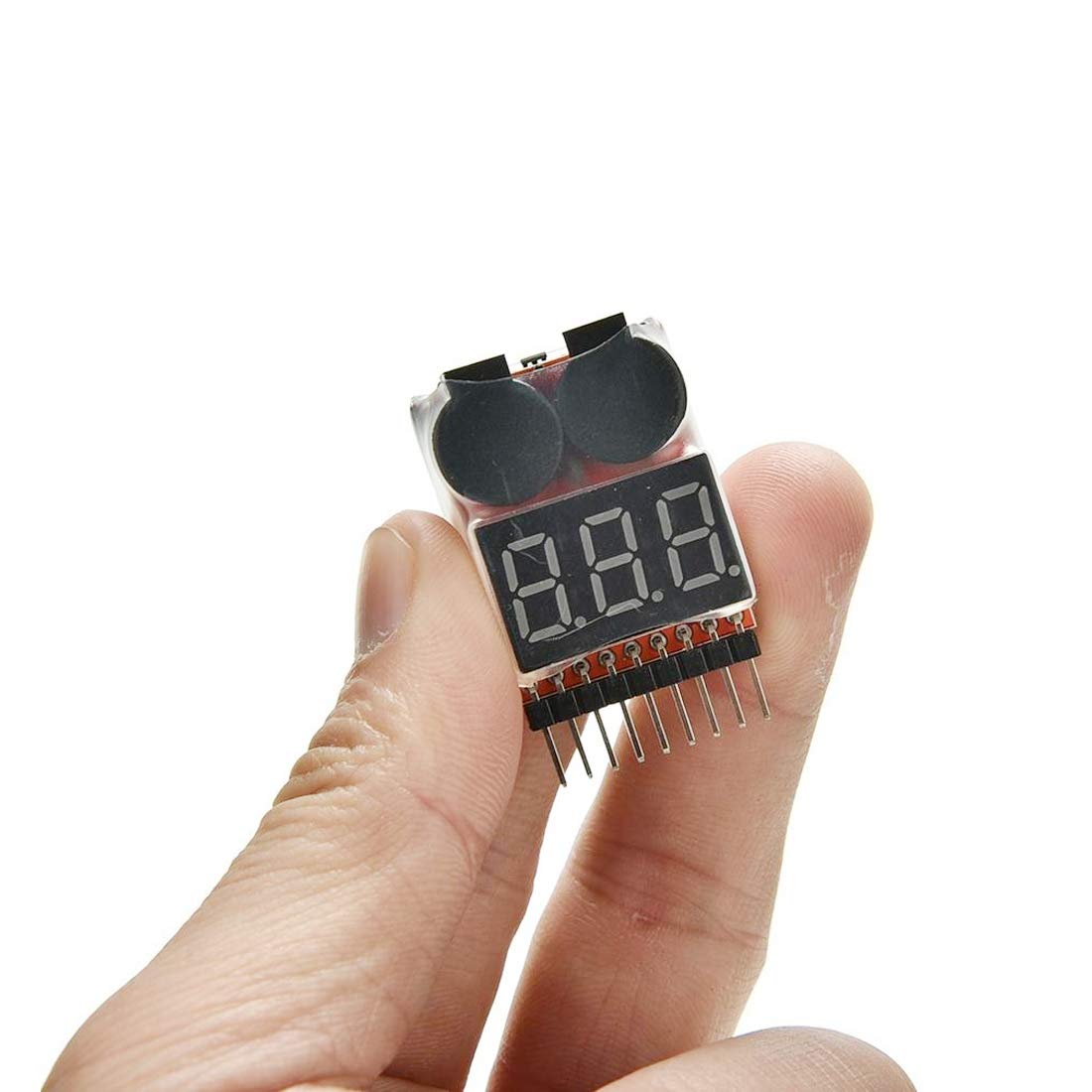 NoyoKere 2pcs 1-8S Lipo Bateria Battery Tester Monitor,Voltaje con indicador LED Alarma del Monitor