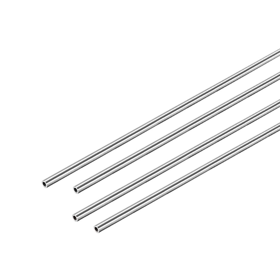 uxcell 304 Stainless Steel Round Tubing 3mm OD 0.8mm Wall Thickness 250mm Length Seamless Straight Pipe Tube 4 Pcs