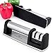 Professional Knife Sharpener- Soufull 2 Stage Diamond Coated Sharpening with Ceramic Rod - Non-slip Base Sharpening Knife Easy to Control -Knife Sharpening