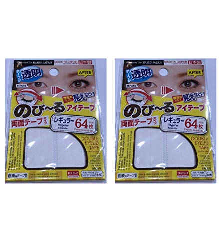 ã€Set of 2ã€‘DAISO Double eyelid Tape 64pcs. Regular type (Clear) No.360