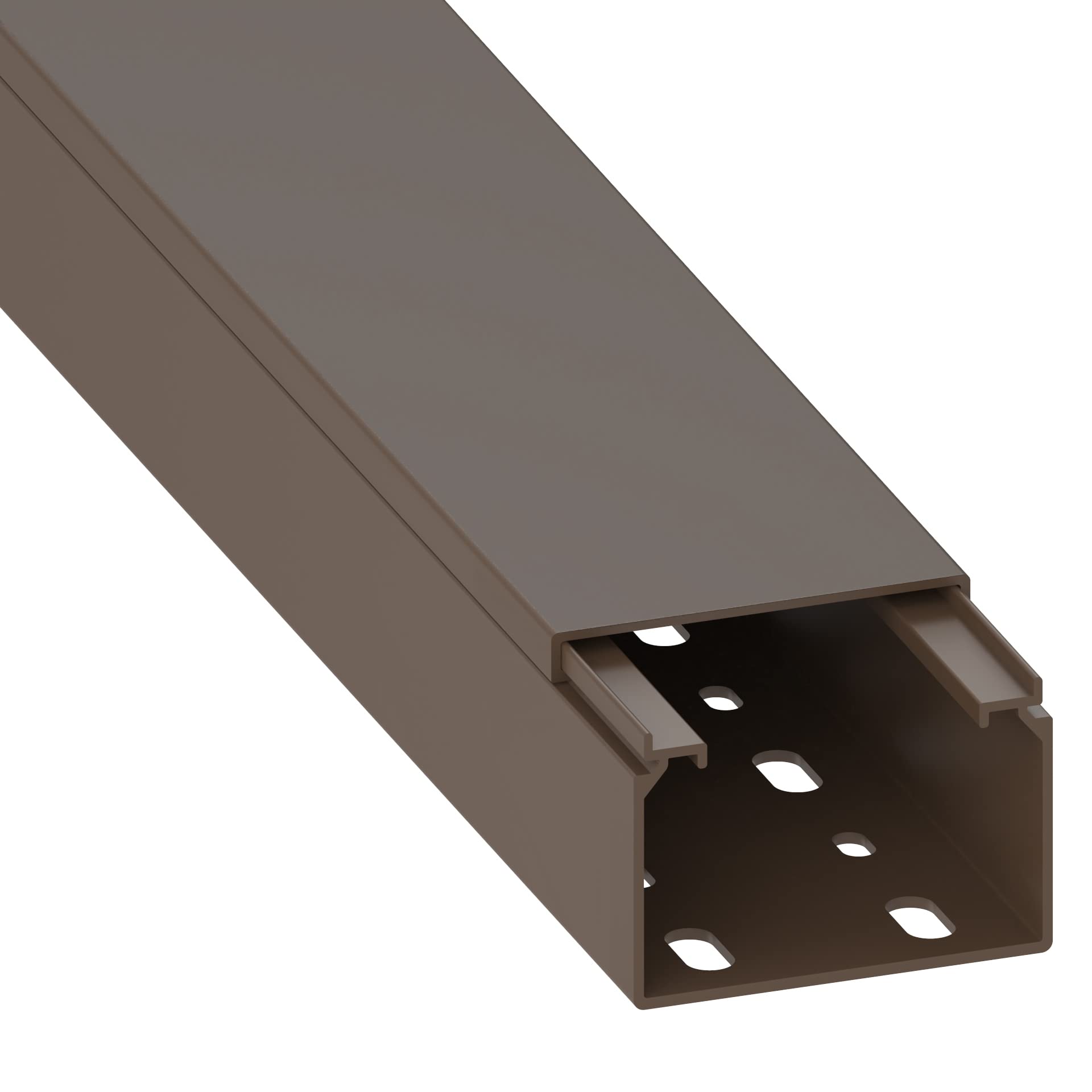 Habengut cable duct (with mounting holes in the floor) 40x60 mm made of PVC, colour: brown, length 1 m