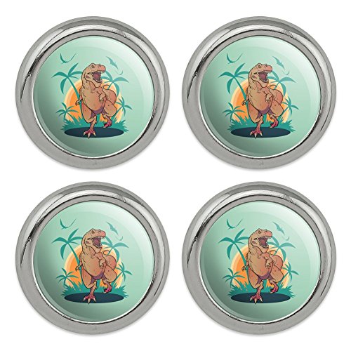 Dinosaur Tyrannosaurus Rex Running Metal Craft Sewing Novelty Buttons - Set of 4