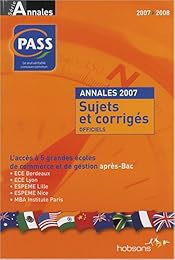 Concours PASS, annales du concours 2007