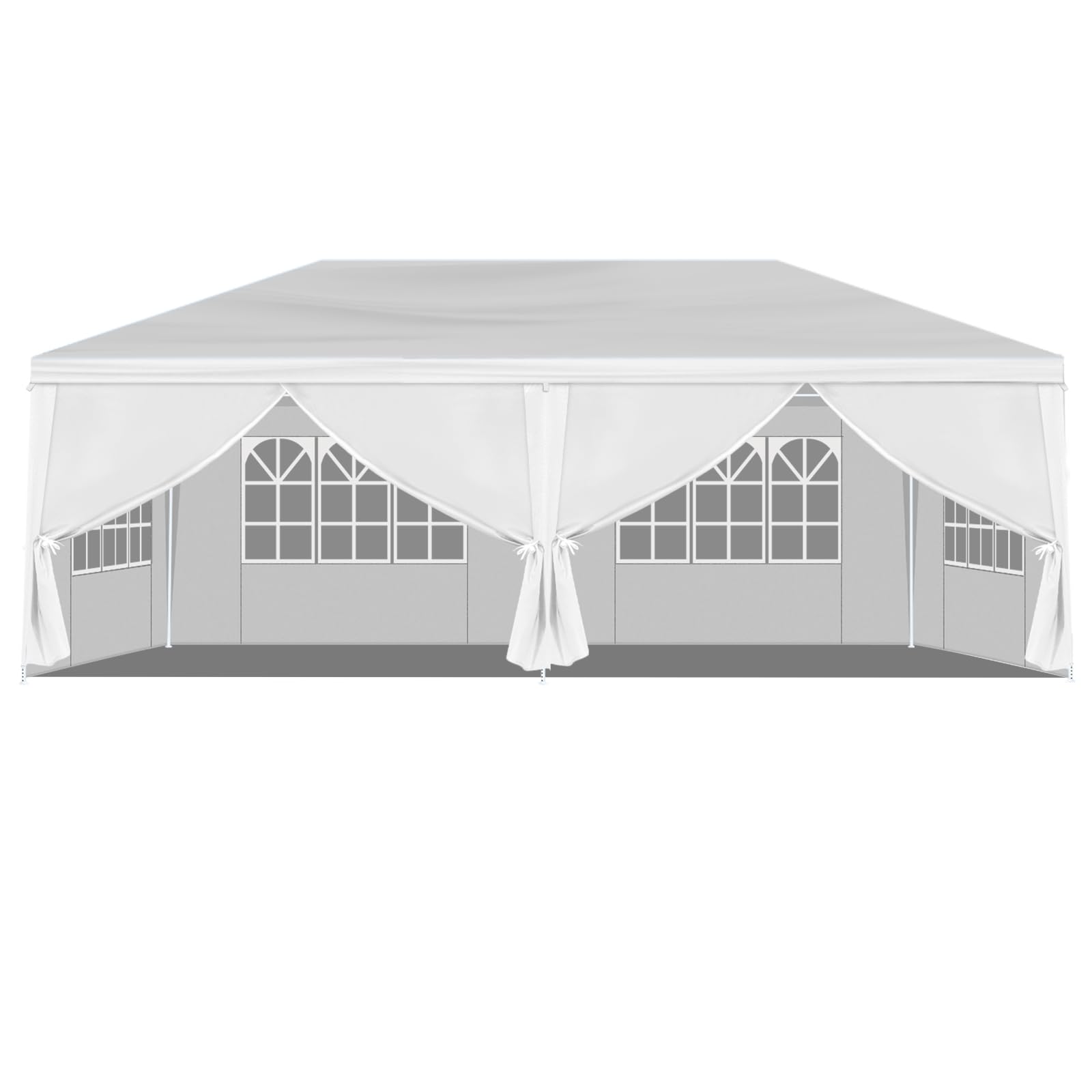 Photo 1 of 10'x20' Party Tent for Outdoor Event, White Wedding Party Canopy Tent with 6 Removable Sidewalls, Outside Gazebo Event Tents for Parties