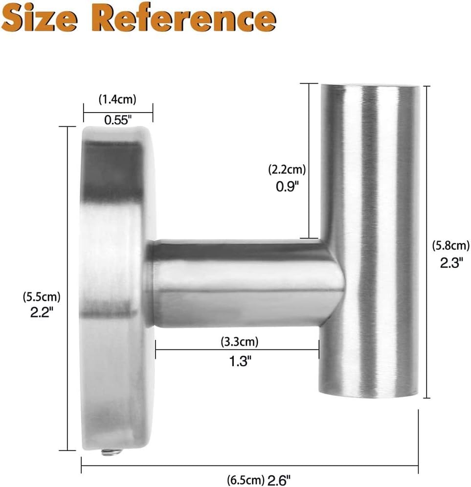 Bathroom Towel Hooks, 4 Pack Coat Hook Round Wall Hooks for Cabinet Closet Door, Heavy Duty Robe Hook, Two Ways to Install (Drill and Adhesive) for Bath Bedroom Kitchen Garage Hotel: Home & Kitchen