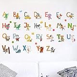Kids Room Decor Animal Alphabet Wall Decals for Kids Baby Room Removable Peel and Stick Educational Letters for Bedrooms Nursery Decor Art Decal