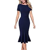 VFSHOW Womens Elegant Vintage Cocktail Party Mermaid Bodycon Midi Mid-Calf Dress