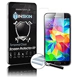 Inskin (TM) Ultra Slim 0.3mm Tempered Glass Screen Protector kit for Samsung® Galaxy S5. 0.3mm. Polished edges. Oleophobic coating. 9H Hardness. Inskin (TM) Retail Packaging.